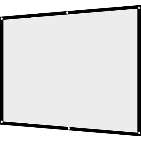 Pārnēsājams, salokāms, krunkaizturīgs balts projektora aizkars 4:3 ar caurumiem pakāršanai, piemērots brīvdabas kempinga filmām, caurspīdīgs priekšējā/ aizmugurējā projekcijā (100 collas)