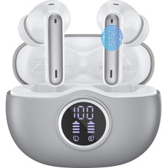 WHYKJTEK Bluetooth austiņas In-Ear austiņas Bezvadu Bluetooth 5.3 ar 4 ENC mikrofonu, HiFi Stereo Deep Bass bezvadu austiņas 40 stundu atskaņošanas laiks ar LED displeju, USB-C, IPX7 ūdensizturīgas austiņas,