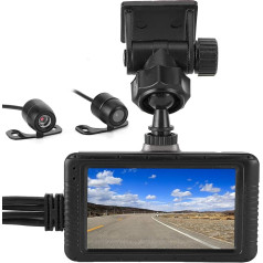 Motociklu kamera priekšā un aizmugurē Motociklu kamera priekšā un aizmugurē Dash Cam un borta DVR 1080P motociklu DVR priekšā aizmugurē Double Lens Dash Camera Velosipēdu ierakstītājs ar integrētu