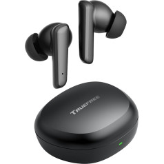 truefree T2 Bluetooth austiņas - In-Ear austiņas ar 4 mikrofoniem kristālskaidriem zvaniem, stereo mūzikai, zema latentuma signāla frekvence TV, tālrunim, klēpjdatoram, 23 stundu atskaņošanas laiks, iekļauti ausu aizbāžņi (S/M/L)