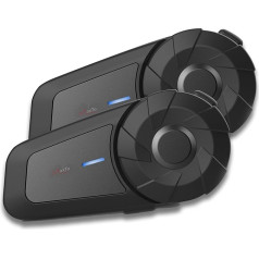 Motociklu ķiveres Bluetooth interkoms, MX1 motociklu ķiveres, Bluetooth interkomu sistēma 2 braucējiem, diapazons 800 m, mūzikas koplietošana, HiFi stereo skaņa, IP67 ūdensizturība, mūzikas vadības zvans, 2 gab. komplektā