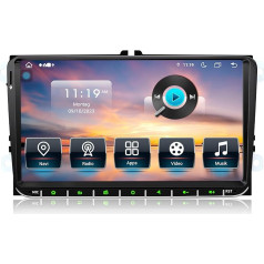 Auto radio VW Golf 5 6 T5 Polo Sharan Passat Tiguän,[Android 13.0 4GB + 64GB 2.0GHz] CAWELL 9 collu HD Double DIN radio ar 4G/Navi/Bluetooth WiFi/GPS/RDS/USB/FM/SD/RCA CarPlay, ar pogām