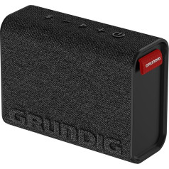 GRUNDIG Solo 2 Bluetooth skaļrunis, 4,3 W RMS, Bluetooth V5.3, līdz 30 m darbības attālums, līdz pat vairāk nekā 30 stundu akumulatora darbības laiks, Powerbank funkcija, brīvroku funkcija, pret šļakatām izturīgs apvalks, melns