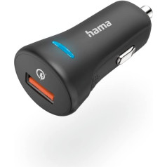 Hama Qualcomm® Quick Charge™ 3.0 19,5 W USB cigarešu aizdedzinātāja lādētājs Samsung Galaxy S21 S22, Xiaomi, Sony, iPhone XR/XS Max/ 8 Plus, Huawei, LG, Wiko, melns,