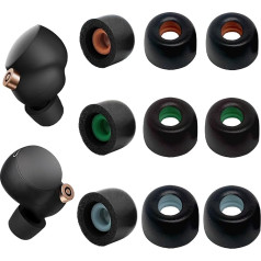 Atmiņas putu austiņas priekš Sony WF-1000XM4 Anti Slip Earbuds Earbuds Replacement 9 Pack Soft Silicone Earbuds Replacement Eartips Fit Charging Case S/M/L, melnas (3 Pairs S/M/L)