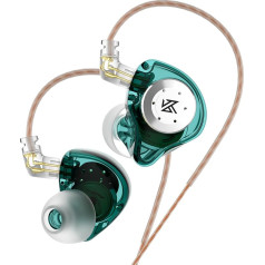 KZ EDX Pro austiņas, In-Ear austiņas ar mikrofonu, HiFi stereo skaņa, 3,5 mm ligzda, ērti valkāt, vieglas austiņas iPhone, iPod, iPad, MP3, Huawei, Samsung (zaļas, bez mikrofona)