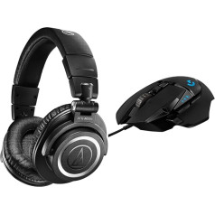 Audio-Technica M50xBT2 bezvadu austiņas melnas & Logitech G502 HERO augstas veiktspējas spēļu pele ar HERO 25K DPI optisko sensoru