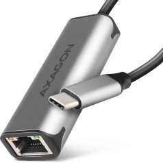 Axagon Ade-25rc tīkla adapteris 2.5 gigabit ethernet, realtek 8156, usb-c 3.2 gen 1, automātiska uzstādīšana, pelēks