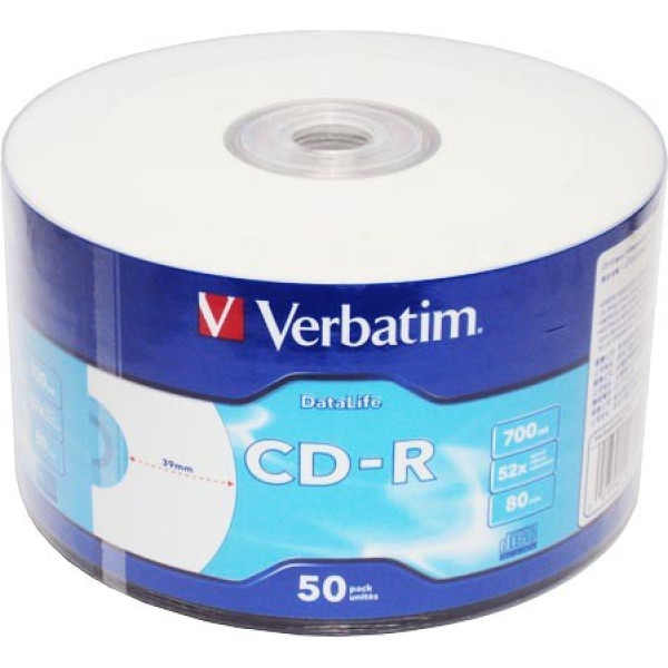 Cd-r 52x 700mb 50p sp spausdinimui su papildoma apsauga 43794