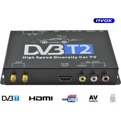 Automobiļu digitālais TV uztvērējs dvb-t/t2 mpeg 2/4 slim hdmi usb av 12v 24v