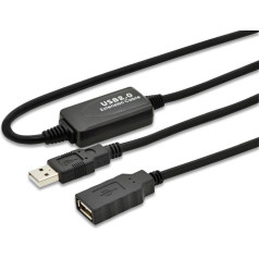 Pagarinātājs usb 2.0 ātrgaitas usb 2.0 tipa usb a/usb a m/¯ active, melns 15m