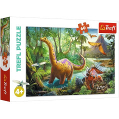 Puzzle 60 elementi - dinozauru klejojumi