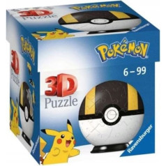 Puzzle 54 gabaliņi 3D sfēra, pokemonu melnā krāsā