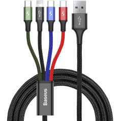 Комплект кабелей питания ca1t4-b01 (usb - lightning, micro usb, usb type c ; 1,2м; цвет черный)