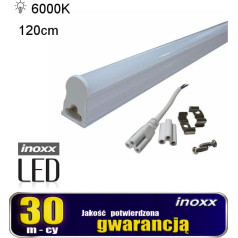 Lineārā LED luminiscences t5 120cm 18w aukstā 6000k virsmas lampa, kas iebūvēta gaismeklī