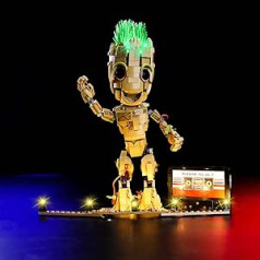 cooldac LED gaismas komplekts Lego 76217 Marvel I Am Groot celtniecības bloku modelim, LED apgaismojuma komplekts saderīgs ar Lego 76217 (tikai gaismas, nevis Lego modeļi)