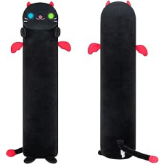 Mewaii Long Cat plīša Kawaii ķermeņa spilvens, 110 cm jaukas, melnas kaķu mīkstās rotaļlietas, mīkstas plīša rotaļlietas, kaķēnu plīša spilvens, lelle, liela plīša rotaļlieta, dāvana draudzenei