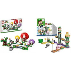 LEGO 71368 Super Mario krupji Treasure Hunt — paplašināšanas komplekts, būvēšanas spēle un 71387 Super Mario Adventure ar Luidži — sākuma komplekts, rotaļlieta ar interaktīvu figūru