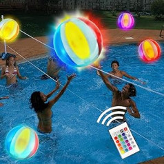 „Gohhey“ baseino žaislas LED šviesa šviečiantis kamuolys vandens kamuolys Vandens šokinėjantis kamuolys šokinėjantis su kamuoliu baseino žaidimai paplūdimio baseino vakarėliui