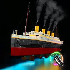 BrickBling LED Lighting for Lego Creator Expert Titanic Building Set 10294 (No Lego Included, Lights Only) DIY Lighting Kit with Smoke Module for Titanic Ship Decoration Light for 10294