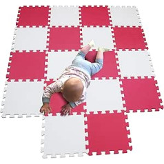 Mqiaoham Baby Floor Mat / Children’s Play Mat, Puzzle Design, Free from Harmful Substances white pink