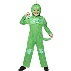 (PKT) (9908866) Child Boys Gekko PJ Masks GID Muscle Suit Costume (3-4yrs)