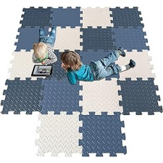 Gutsbox 18-Piece Puzzle Mat Baby Children's Play Mat Foam Mat Children's Rug Floor Protection Mat for Baby Children 30 x 30 x 1.2 cm, 1.6 m², Training Mats Yoga Mats