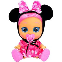 CRY BABIES Dressy Minnie | Interaktīva lelle, kas raud asaras, ar matiem ieveidošanai, maināmām drēbēm un rotaļu aksesuāriem — rotaļlieta un dāvana zēniem