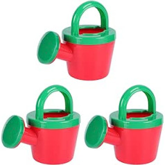 Toddmomy 3 x Beach Watering Cans Plastic Shower Sprinkler Kids Bath Shower Head Mini Watering Pot Kettle Bucket Bath Toy Educational Toys for Kids (Red)