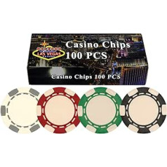 100 11,5 Gramm Poker Chips In Welcome to Las Vegas Geschenk-Box; wählen Sie von mehreren Designs, gestreift