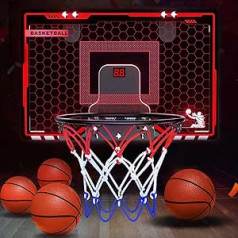 FIYCATPSA mini krepšinio lankas kambariui, sportinis žaislas 4–9 metų amžiaus su 4 kamuoliukų LED lemputėmis, automatinis balas, krepšinio žaislai, skirti naudoti viduje, krepšinio dovanos vaikams