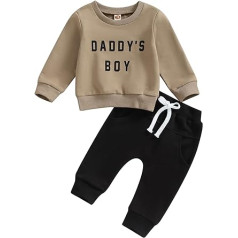 FeiliandaJJ Baby Clothing Set Baby Boys Daddy's Boy Clothing Outfit Letter Print Sweatshirt Top + Long Trousers Two Piece Toddler Soft Baby Set 0-3 Years