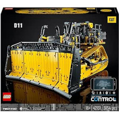 LEGO 42131 Technic App vadāms Cat D11 buldozera komplekts pieaugušajiem tālvadības pults automašīnām dāvanu ideja celtniecības transportlīdzeklis