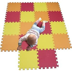 Mqiaoham Baby Floor Mat / Children’s Play Mat, Puzzle Design, Free from Harmful Substances Orange / yellow / pink