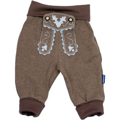 P.Eisenherz Baby Jogginghose Lederhosen Look, Braun, 100% Baumwolle, inkl. Autoaufkleber