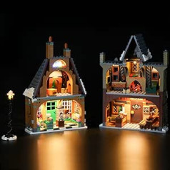 BRIKSMAX LED apšvietimo rinkinys, skirtas Lego Hario Poterio Hogsmeade žaislui - Suderinamas su Lego 76388 statybinių blokų modeliu - Be Lego rinkinio