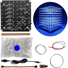 iCubeSmart 3D LED kubu komplekts DIY lodēšanas projekts 8 x 8 x 8 LED gaismas kubs DIY elektroniskie komplekti Programmējams lodēšanas mācību komplekts (3D8S-BLUE)