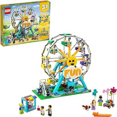 LEGO Creator 3-in-1 Ferris Wheel 31119 Building Kit with Rebuildable Toy Bumper Cars, Boat Swing and 5 Minifigures; New 2021 (1,002 Pieces)