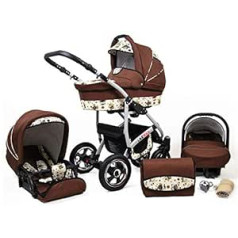 Lux4Kids 3 in 1 Combo pilns komplekts ar automašīnas sēdeklīti Isofix 2 in 1 Baby Carrycot Buggy Ram Baby Larmax