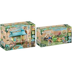 PLAYMOBIL Wiltopia 71007 dzīvnieku kopšanas stacijas komplekts, ilgtspējīga rotaļlieta bērniem no 4 gadu vecuma + PLAYMOBIL Wiltopia 71011 dzīvnieku glābšanas četrstūris, ilgtspējīga rotaļlieta bērniem no 4 gadiem