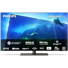 65OLED818/12 (164 cm (65 Inches), Light Silver, UltraHD/4K, WiFi, Ambilight, Dolby Vision, 120Hz Panel)