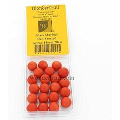 Red Frosted Marbels 14 mm Glass Marbles Pack of 20 Wondertrail WONGM031