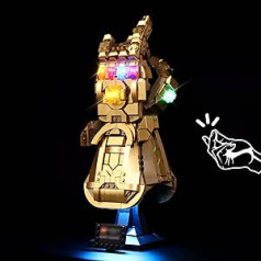 cooldac LED gaismas komplekts Lego 76191 Marvel Infinity Glove, balss vadības versijas LED gaismas komplekts, kas ir savietojams ar Lego 76191 Marvel Super Hero Infinity Glove (tikai gaismas, nav Lego modeļu)