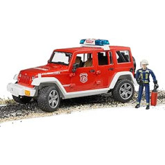 brālis 02528 — Jeep Wrangler Unlimited Rubicon ugunsdzēsēju mašīna ar ugunsdzēsēju un gaismas un skaņas moduli — 1:16 avārijas transportlīdzekļa ugunsdzēsēju dzinēja avārijas izsaukums ugunsdzēsēju mašīnas rotaļlietu figūra, vī