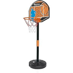 Simba 107407609 - Basketbola komplekts ar statīvu, dēlis 40x31cm, grozs ar tīklu 24cm, bumba 16cm, augstums regulējams līdz 160cm, pumpis, 4 daļas, no 3 gadiem