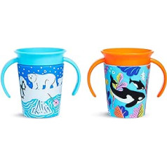 Munchkin Miracle 360 Wildlove Sippy Cup, 170 ml, iepakojums pa 2, Orca / Polar Bear