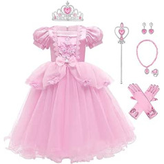 IBAKOM Children's Girls' Cinderella Costume Princess Dress Sophia Rapunzel Fairy Tale Cosplay Carnival Halloween Birthday Party Dress