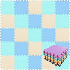 qqpp Eva puzles paklājiņš, bērnu rotaļu paklājiņš, putuplasta paklājiņš, bērnu rotaļu paklājiņš, rotaļu paklājiņš, bērnu puzles paklājiņš ar divpadsmit krāsu kombinācijām