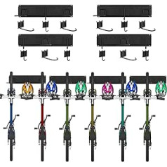 ‎Nandae Bicycle Wall Mount, for 6 Bicycles and Helmet Hooks, Adjustable Bicycle Mount Wall for Garage or Home, Vertical Wall Bicycle Hanging, Secure Hooks & Wall Mounting, 320 kg Load Capacity