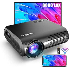 Wimius 7500 LM Video Projector Full HD 1920 x 1080P Support 4K Video 4D ± 50° Electronic Correction LED Projector for Home Cinema Compatible Smartphone, Fire Stick, Xbox, PS5